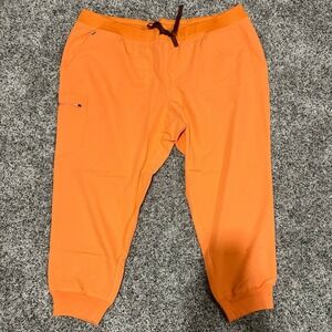FIGS Zamora Jogger Scrub Pants Women's Orange NWT Drawstring Joggers 6XLT
